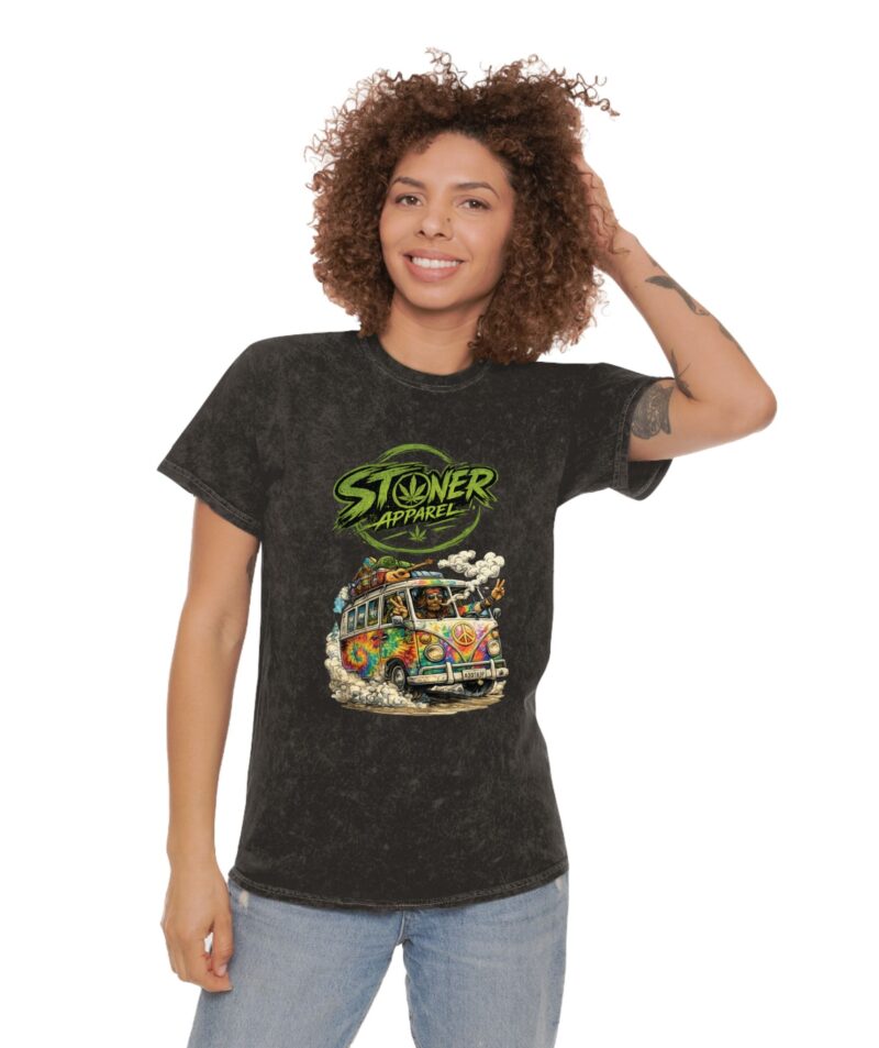 Stoner Hippie Bus Mineral Wash T-Shirt