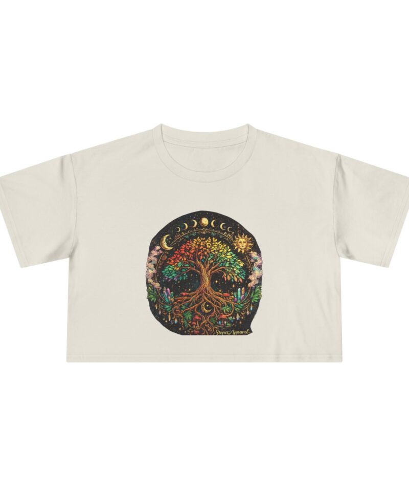 Stoner Apparel Tree of Life Moon Phase Graphic Women's Crop Tee