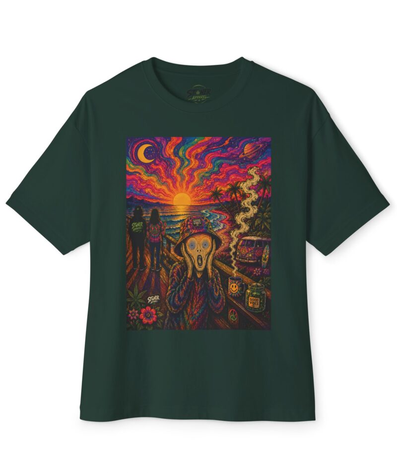 Stoner Apparel Psychedelic Scream Tee — Vibrant Surreal Sunset Graphic T-Shirt