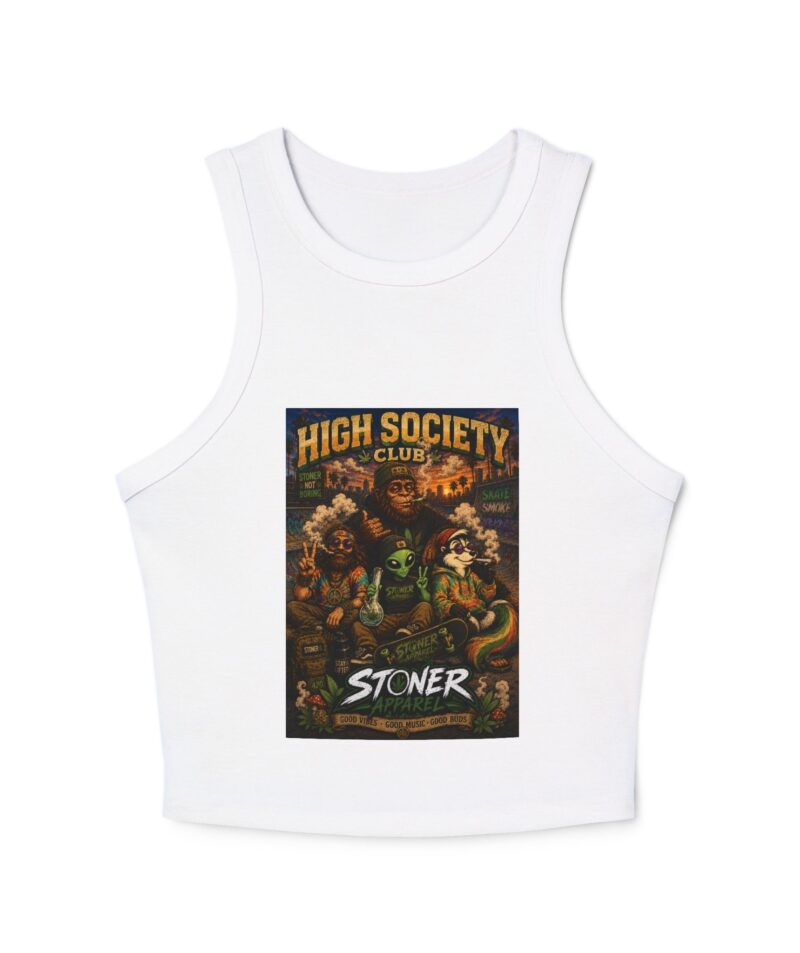 Stoner Apparel High Society Club Women's Micro Rib Racer Tank Top
