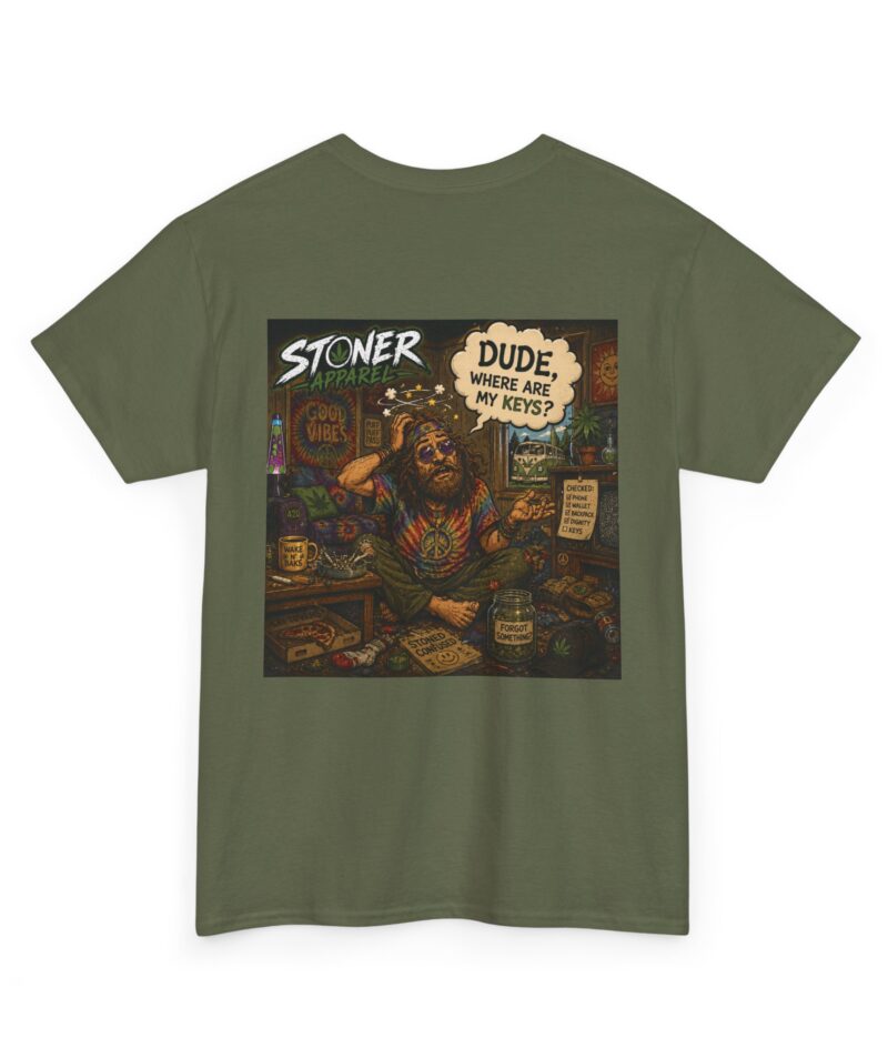 Stoner Dude Graphic Tee — "Dude, Where Are My Keys?"
