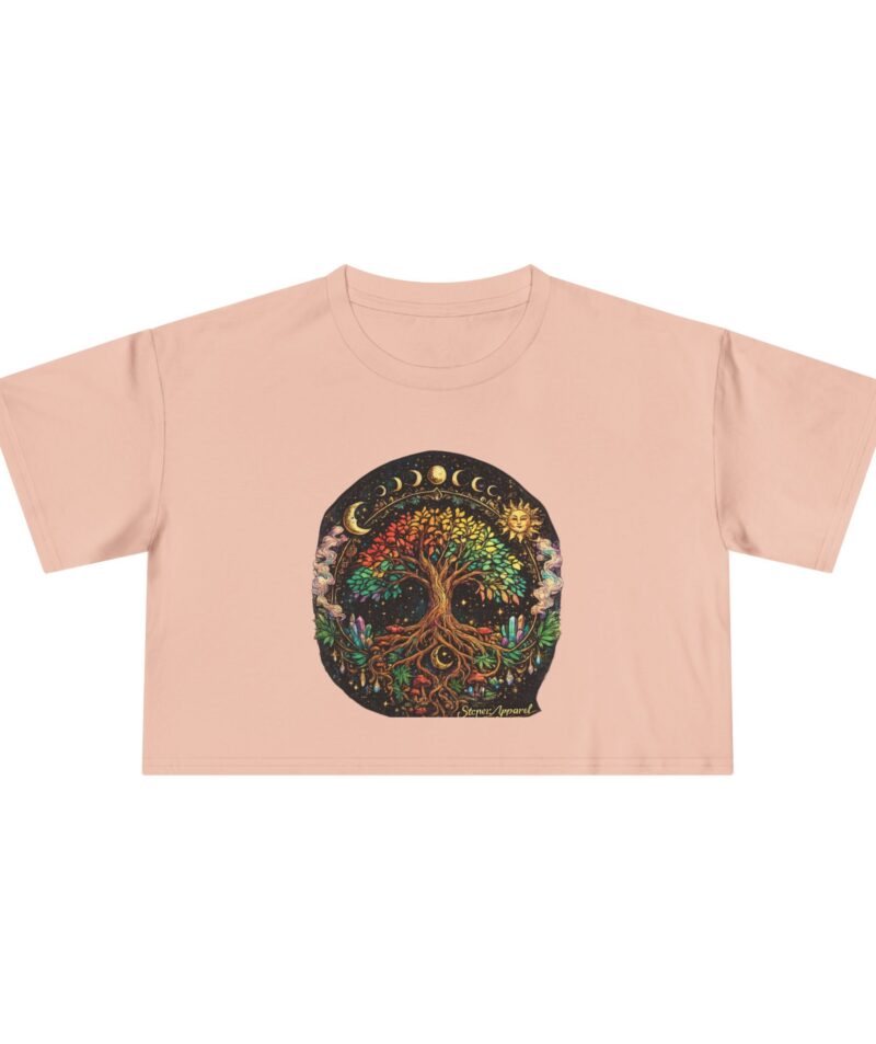 Stoner Apparel Tree of Life Moon Phase Graphic Women's Crop Tee