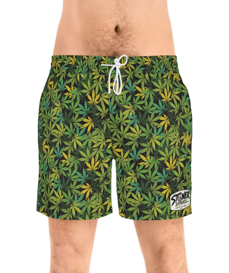 Stoner Marijuana Men's Mid-Length Swim Shorts (AOP)