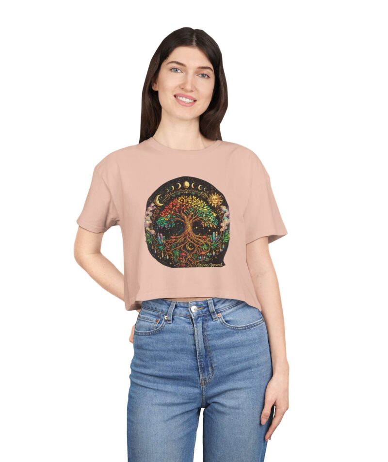Stoner Apparel Tree of Life Moon Phase Graphic Women's Crop Tee