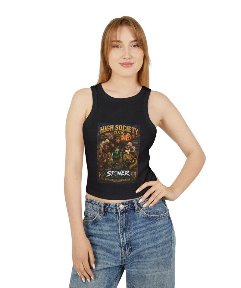 Stoner Apparel High Society Club Women's Micro Rib Racer Tank Top