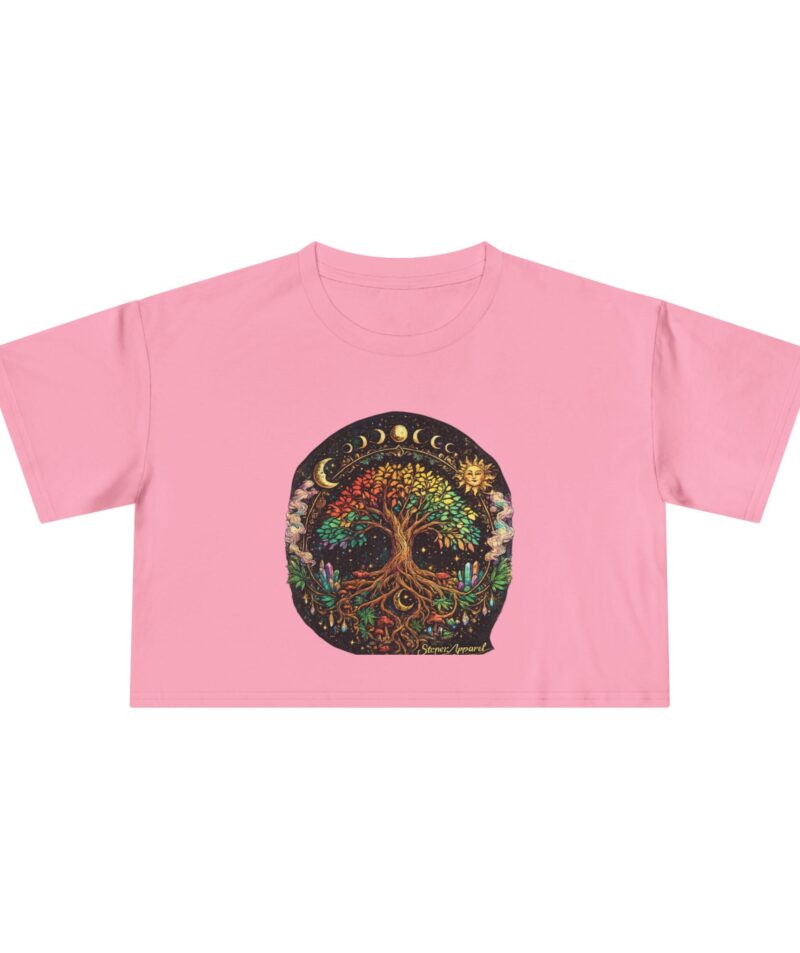 Stoner Apparel Tree of Life Moon Phase Graphic Women's Crop Tee