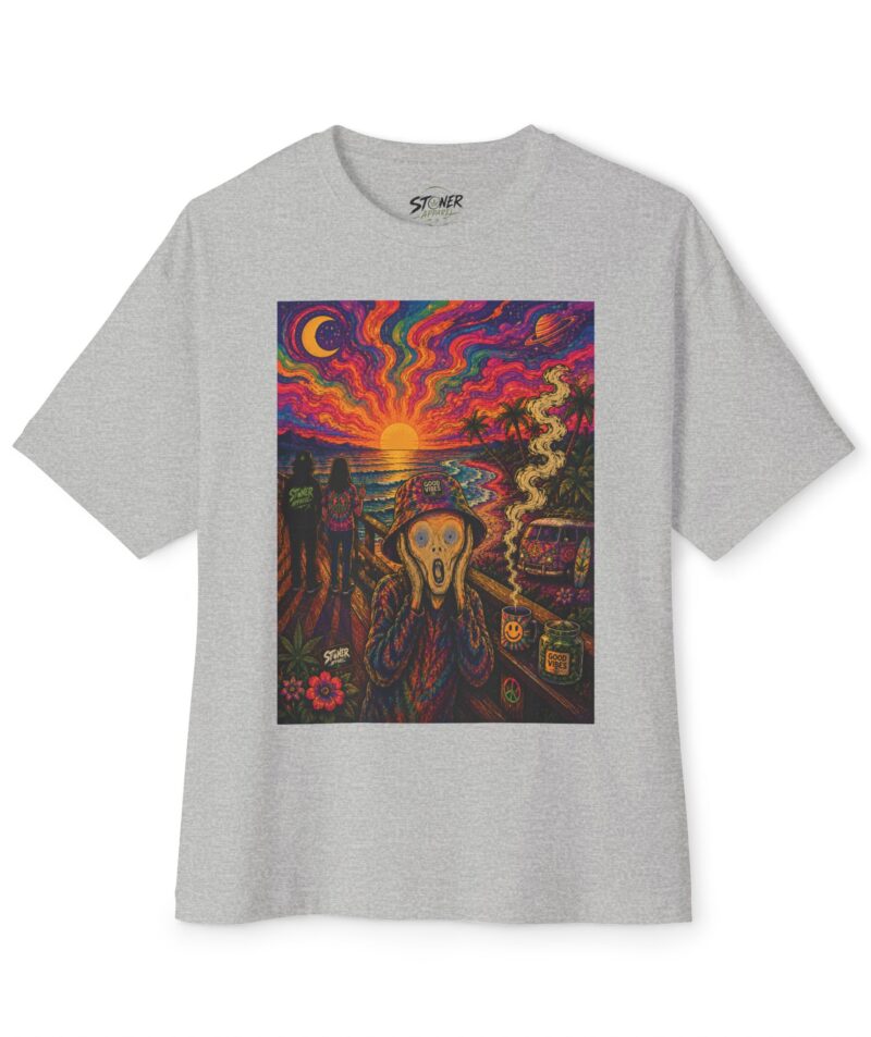 Stoner Apparel Psychedelic Scream Tee — Vibrant Surreal Sunset Graphic T-Shirt