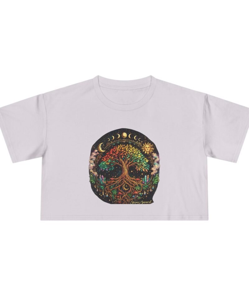 Stoner Apparel Tree of Life Moon Phase Graphic Women's Crop Tee
