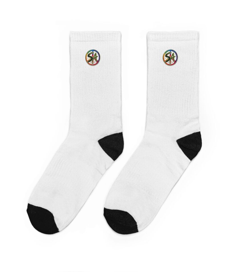 Stoner Apparel Small Rainbow Peace Logo Crew Socks