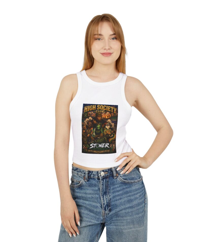 Stoner Apparel High Society Club Women's Micro Rib Racer Tank Top