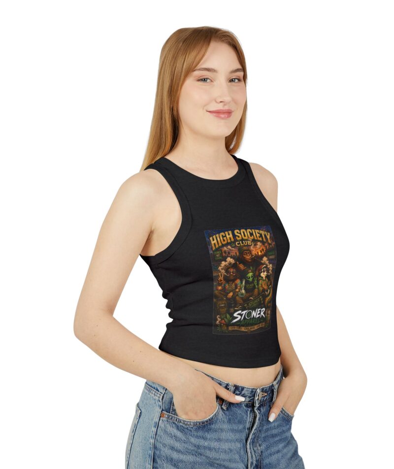 Stoner Apparel High Society Club Women's Micro Rib Racer Tank Top