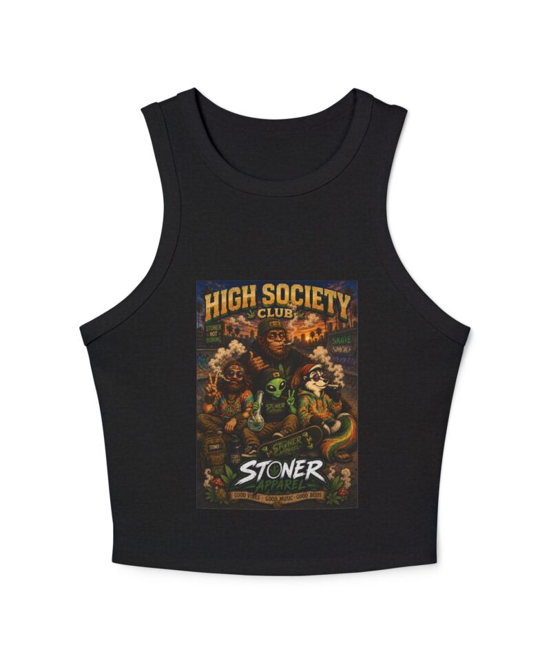 Stoner Apparel High Society Club Women's Micro Rib Racer Tank Top