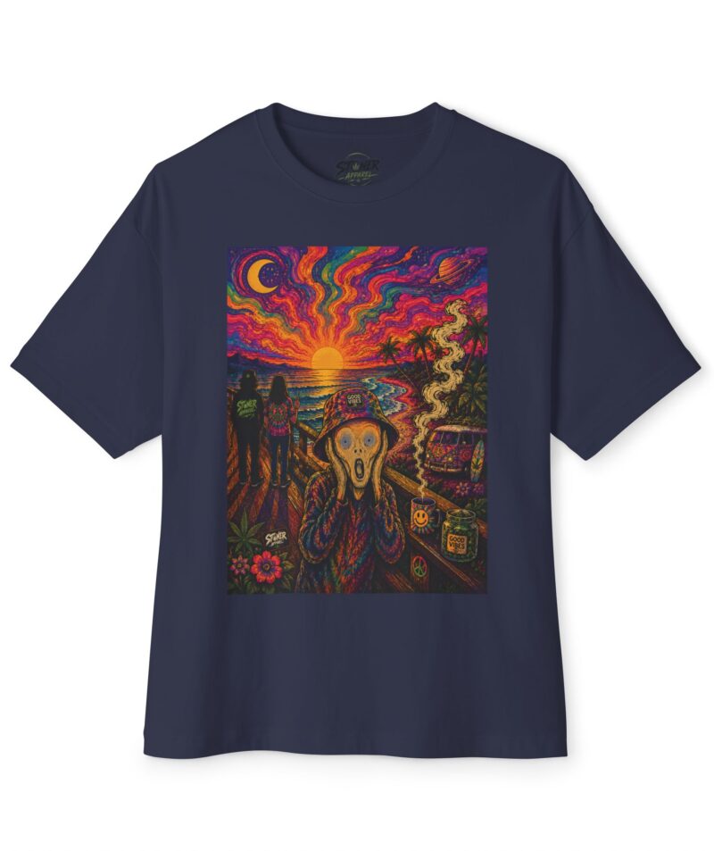 Stoner Apparel Psychedelic Scream Tee — Vibrant Surreal Sunset Graphic T-Shirt
