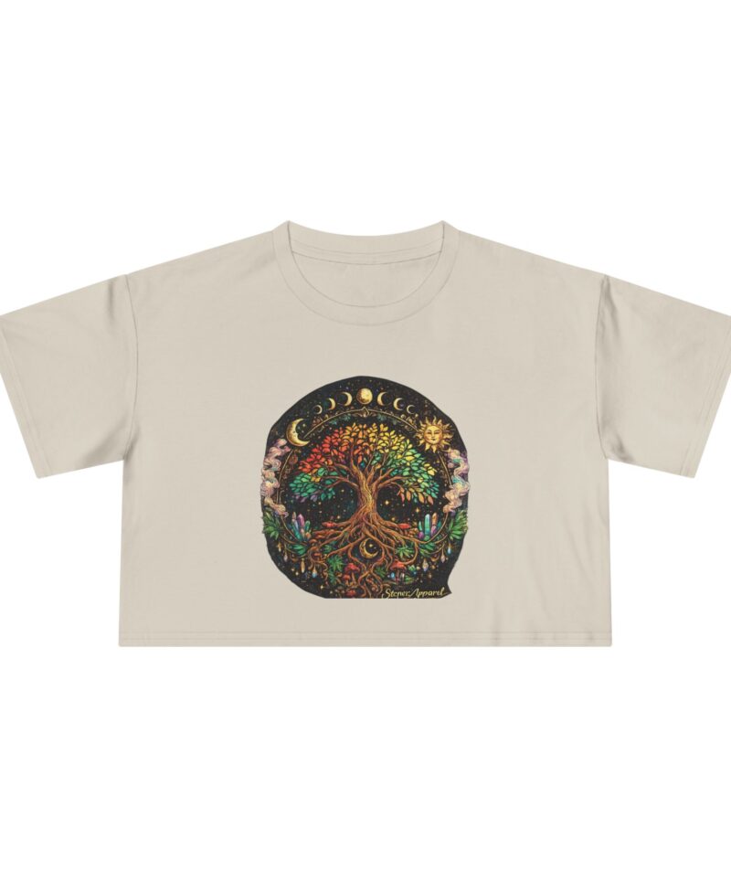 Stoner Apparel Tree of Life Moon Phase Graphic Women's Crop Tee